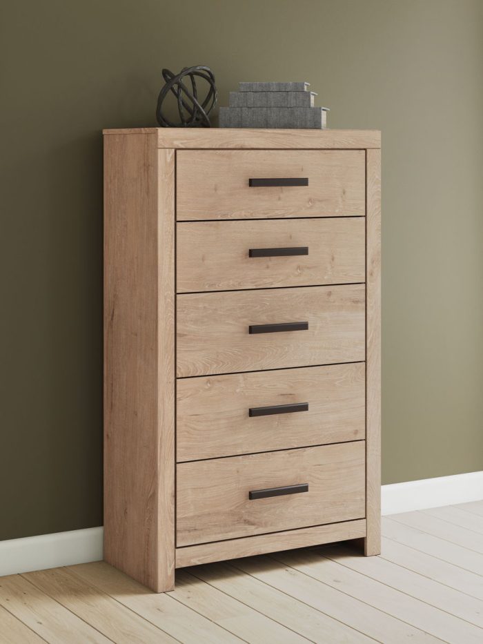 Sanginlane - Tan - Five Drawer Chest - Image 3
