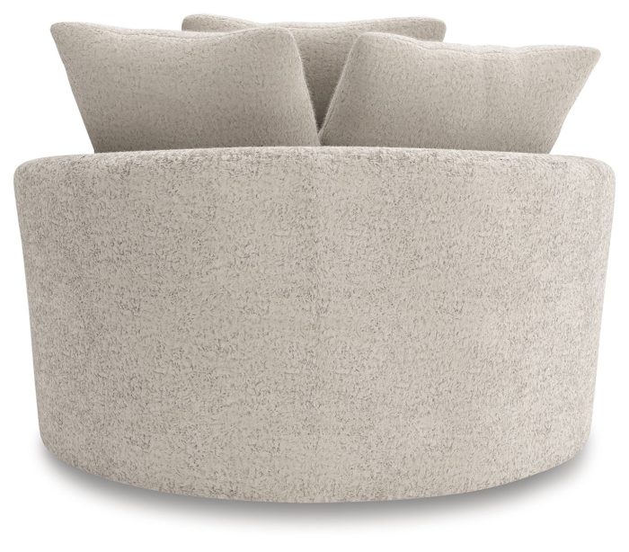 Cuddle Plush - Arctic - Oversized Swivel Accent Chair - Image 4