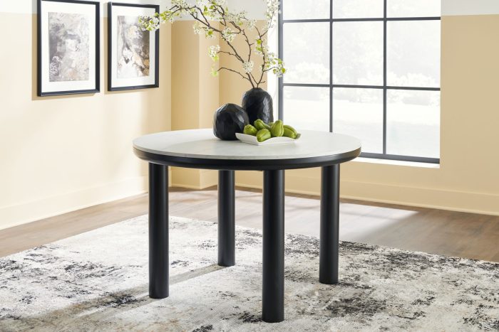 Xandrum - Black - Round Dining Room Table - Image 2