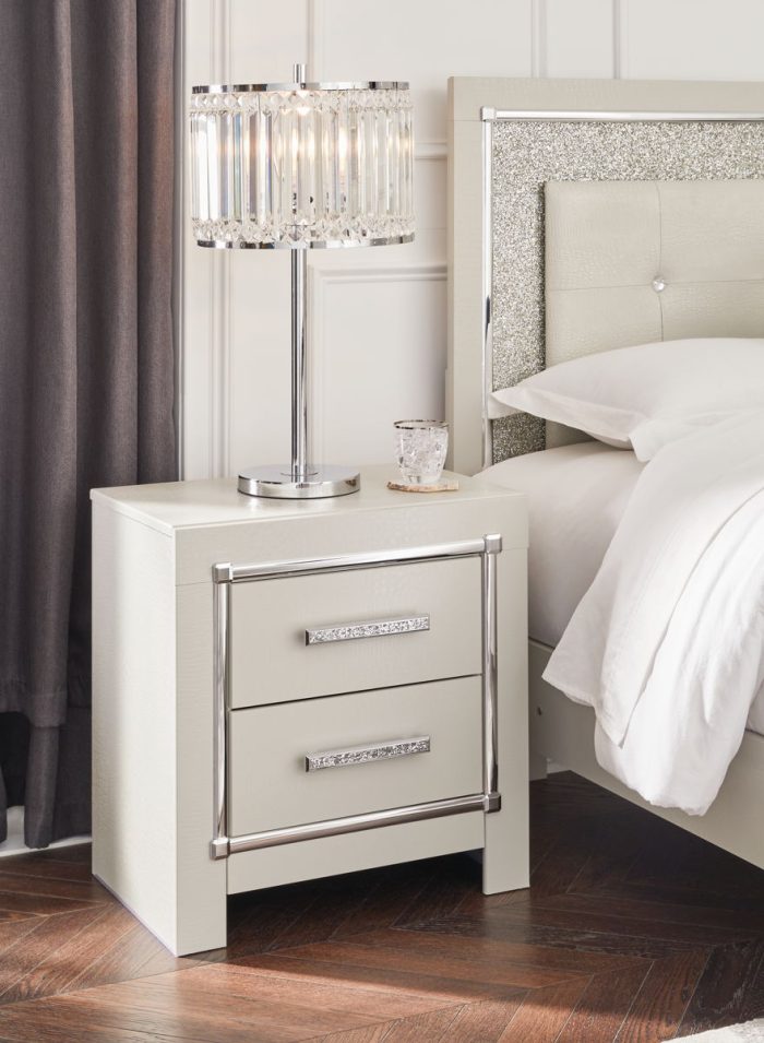 Zyniden - Silver - Two Drawer Night Stand - Image 2