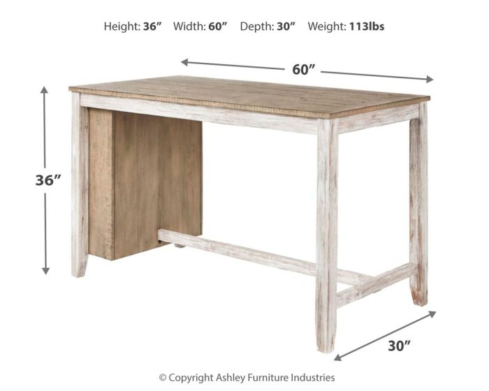 Skempton - White - Rectangular Counter Table With Storage - Image 3