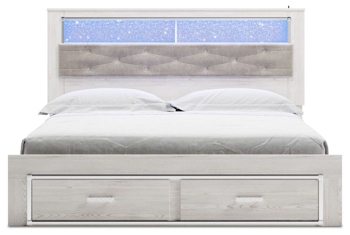 Altyra - White - King Upholstered Bookcase Bed With Storage - Image 3