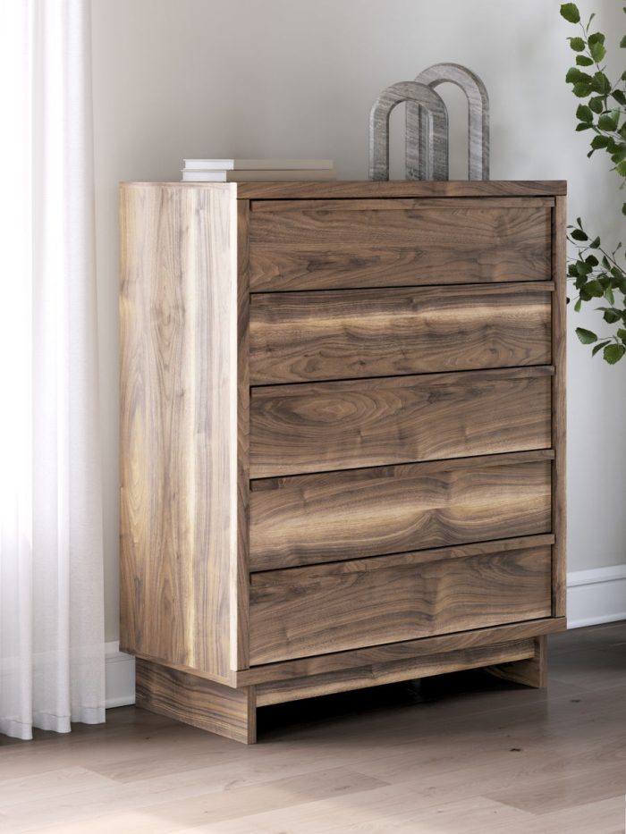 Chirason - Brown - Five Drawer Wide Chest - Image 3