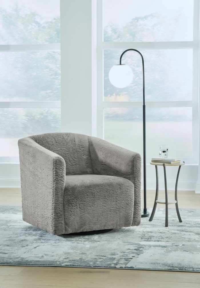 Bramner - Charcoal - Swivel Accent Chair - Image 4