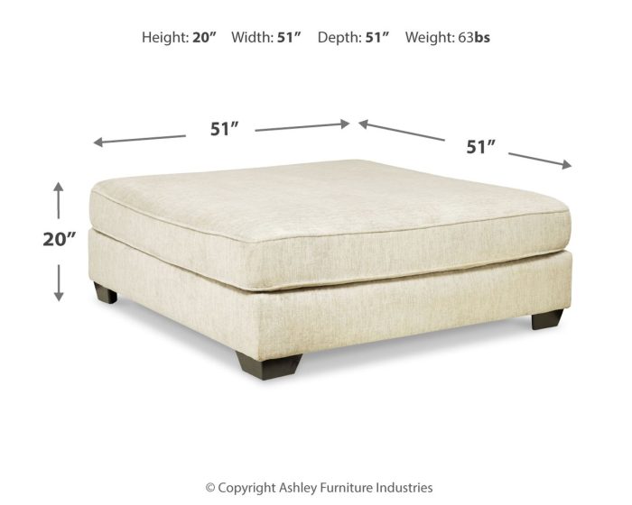 Rawcliffe - Parchment - Oversized Accent Ottoman - Image 4