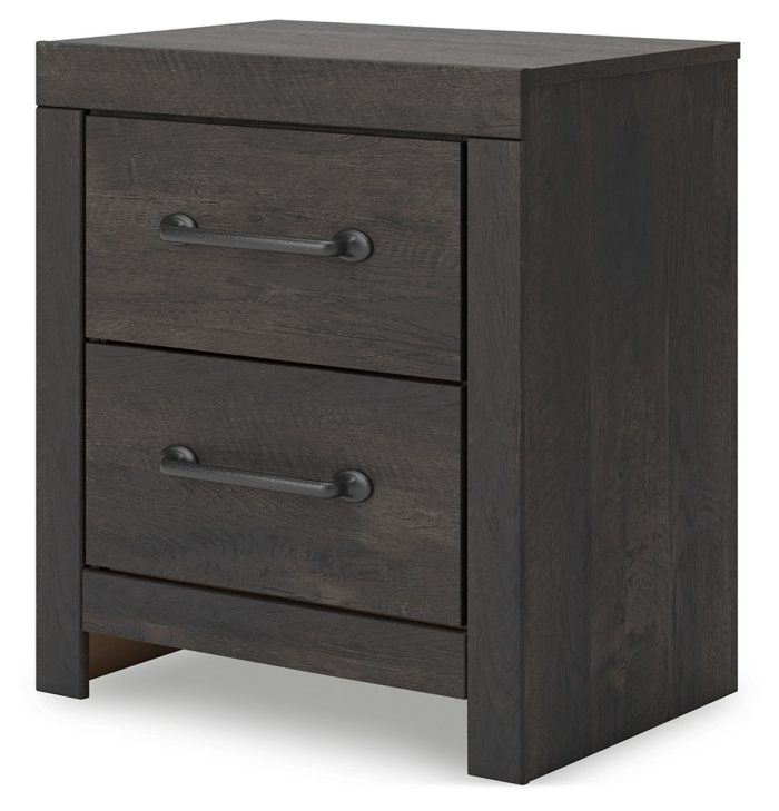 Hollivern - Dark Gray - Two Drawer Night Stand - Image 3