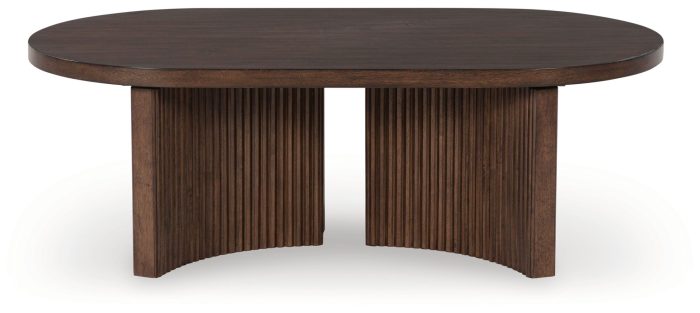 Korestone - Dark Brown - Oval Cocktail Table - Image 3