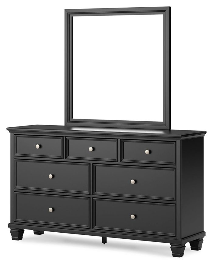 Lanolee - Black - Dresser And Mirror - Image 4