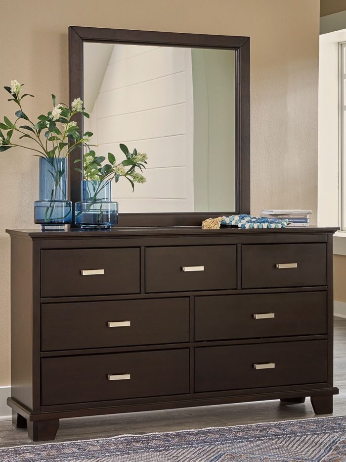 Covetown - Dark Brown - Dresser And Mirror - Image 3