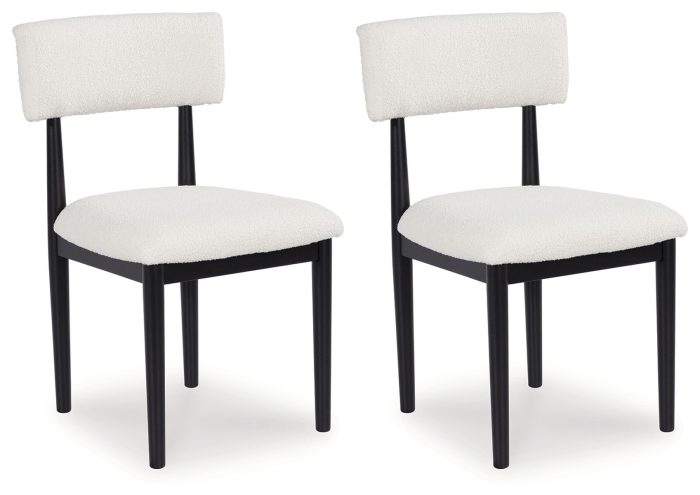 Xandrum - White / Black - 5 Pc. - Round Dining Room Table, 4 Side Chairs - Image 3