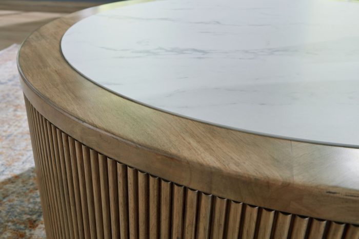 Camdill - Light Brown / White - Round Cocktail Table - Image 3