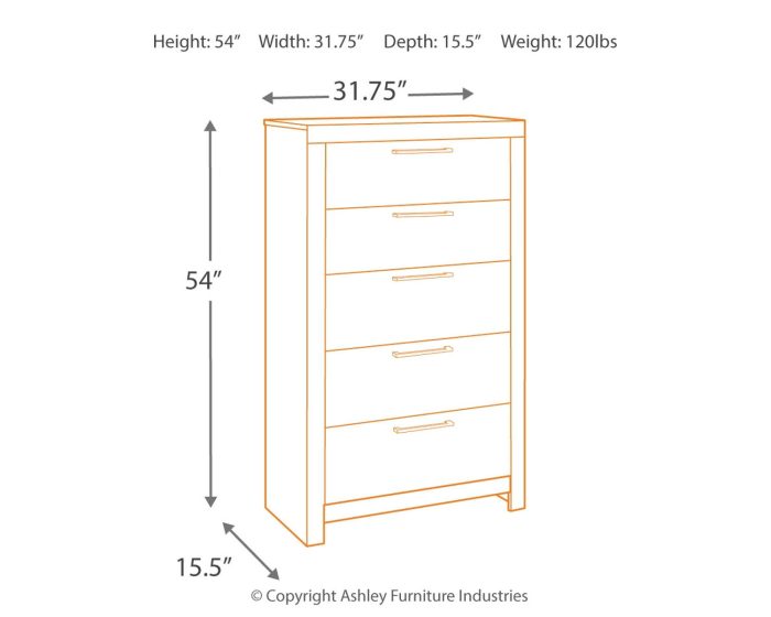 Derekson - Multi Gray - Five Drawer Chest - Image 2