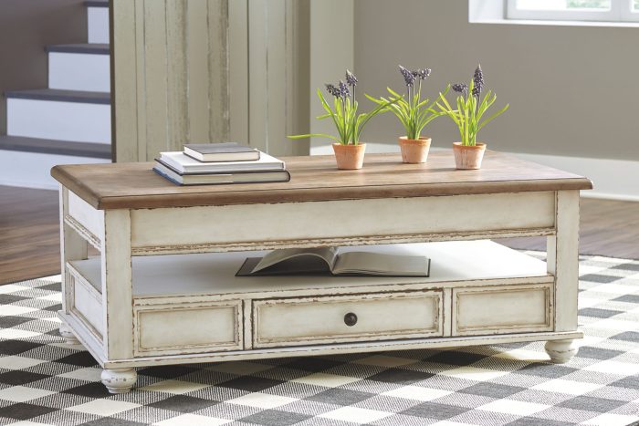 Realyn - White / Brown - Lift Top Cocktail Table - Image 3