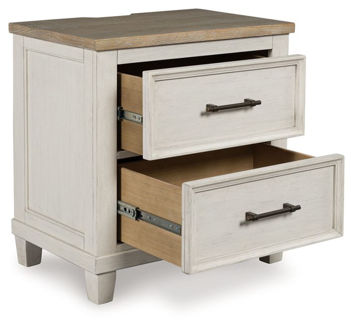 Shaybrock - Antique White / Brown - Two Drawer Night Stand - Image 4