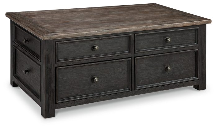 Tyler Creek - Grayish Brown / Black - Lift Top Cocktail Table