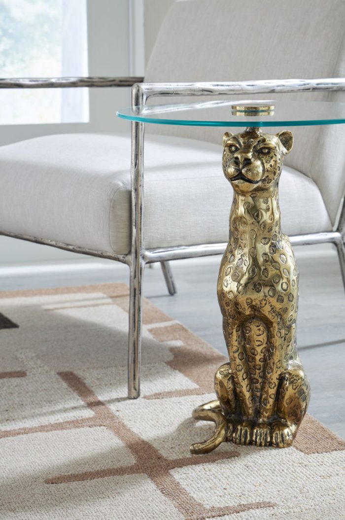 Vallain - Antique Gold Finish - Accent Table - Image 2