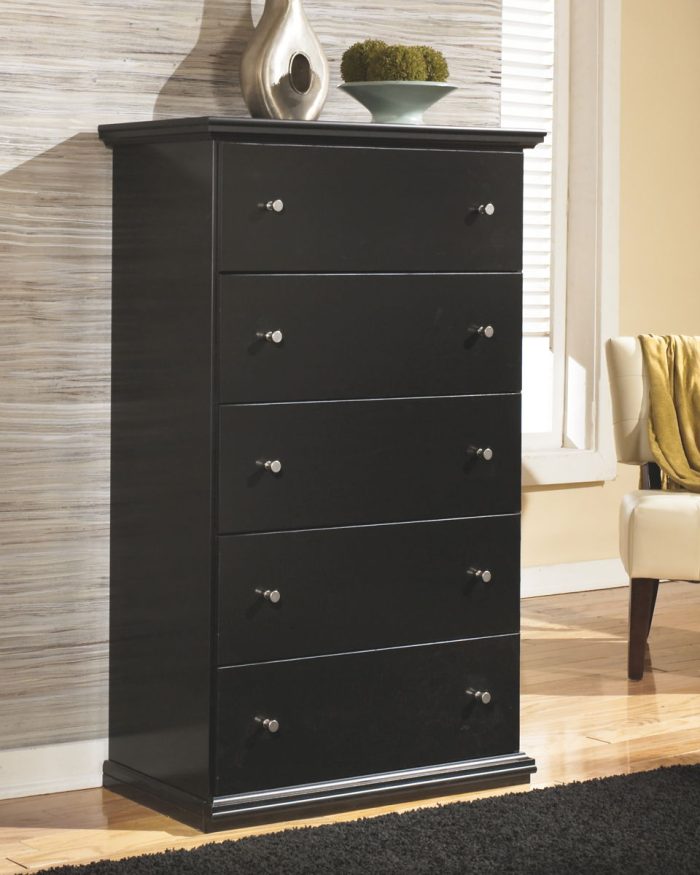 Maribel - Black - Five Drawer Chest - Image 2