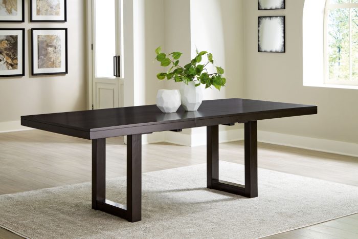 Neymorton - Dark Grayish Brown - 7 Pc. - Rectangular Extension Table, 6 Side Chairs - Image 3