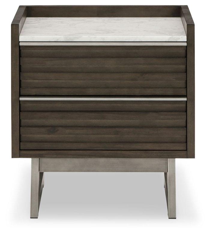Arkenton - Grayish Brown / White - Two Drawer Night Stand - Image 2