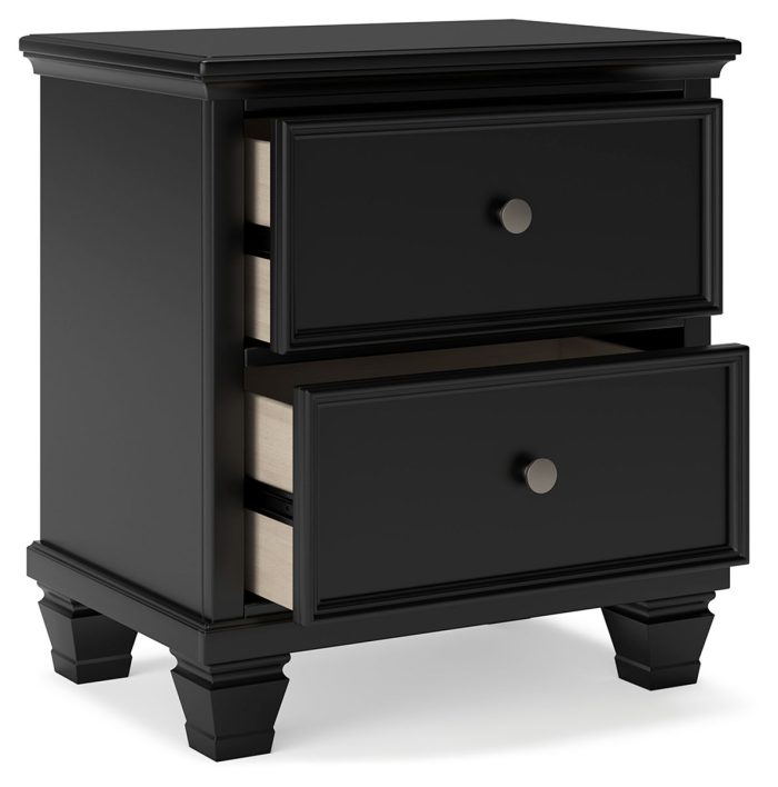 Lanolee - Black - Two Drawer Nightstand - Image 4