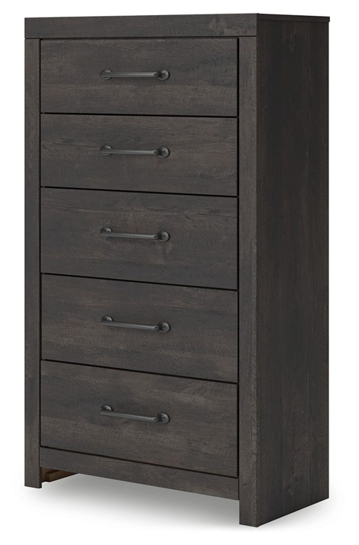 Hollivern - Dark Gray - Five Drawer Chest - Image 4