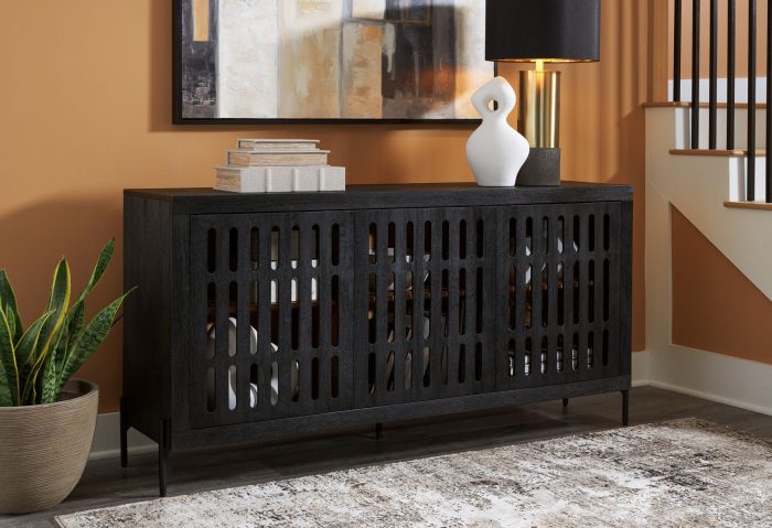 Vallisburg - Black / Natural - Accent Cabinet - Image 2