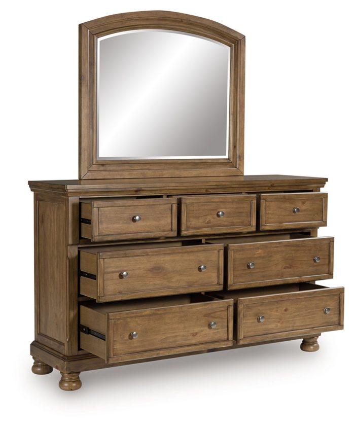 Feddinger - Medium Brown - Dresser And Mirror - Image 2