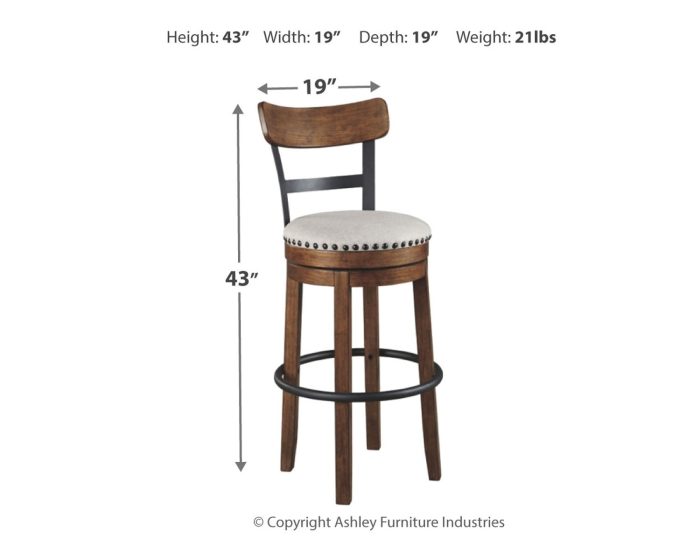 Valebeck - Tall Upholstered Swivel Barstool - Image 9