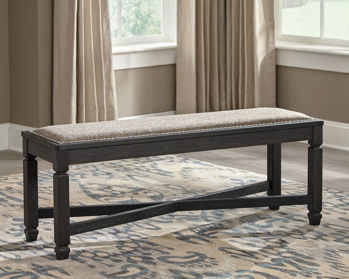 Tyler Creek - Black / Grayish Brown - Upholstered Bench - Image 3