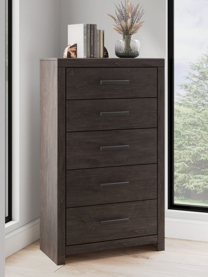 Prendonea - Charcoal - Five Drawer Chest - Image 2