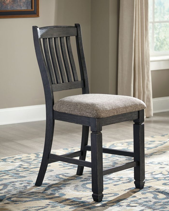 Tyler Creek - Black / Grayish Brown - Upholstered Barstool (Set of 2) - Image 2