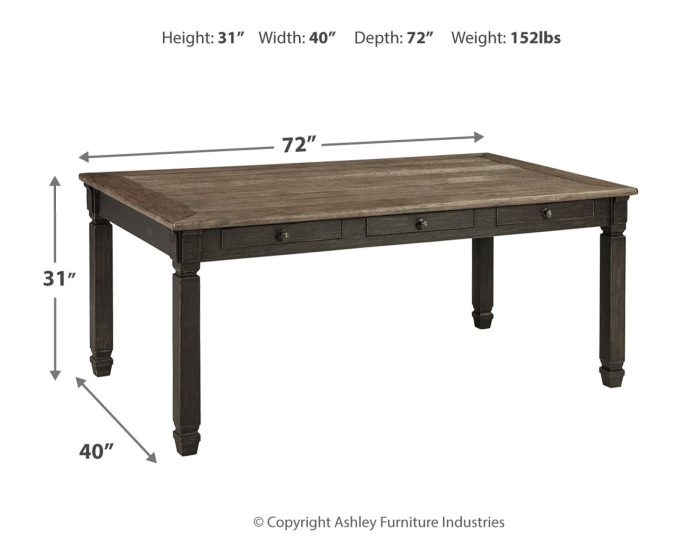 Tyler Creek - Black / Gray - Rectangular Dining Room Table - Image 2