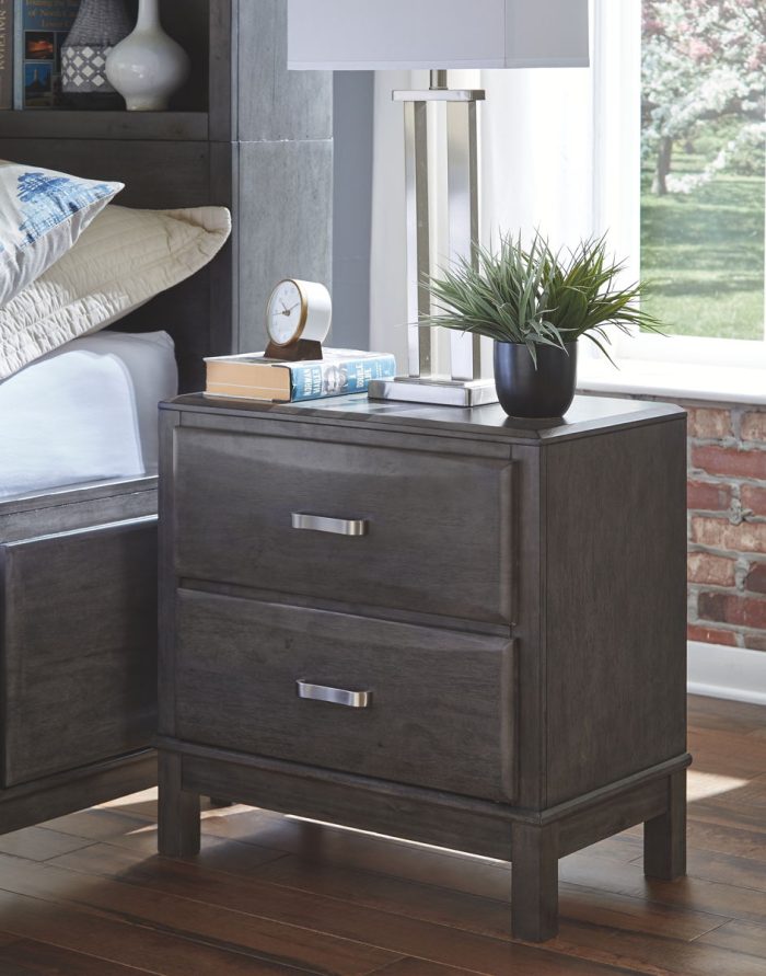Caitbrook - Gray - Two Drawer Night Stand - Image 2