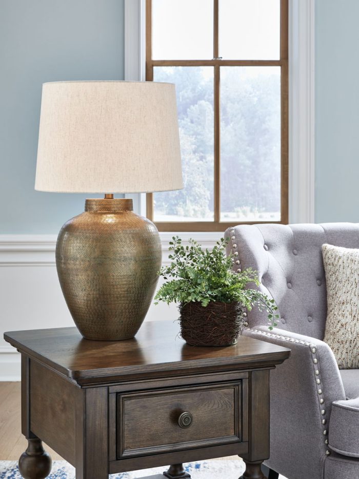 Madney - Antique Gold Finish - Metal Table Lamp - Image 2