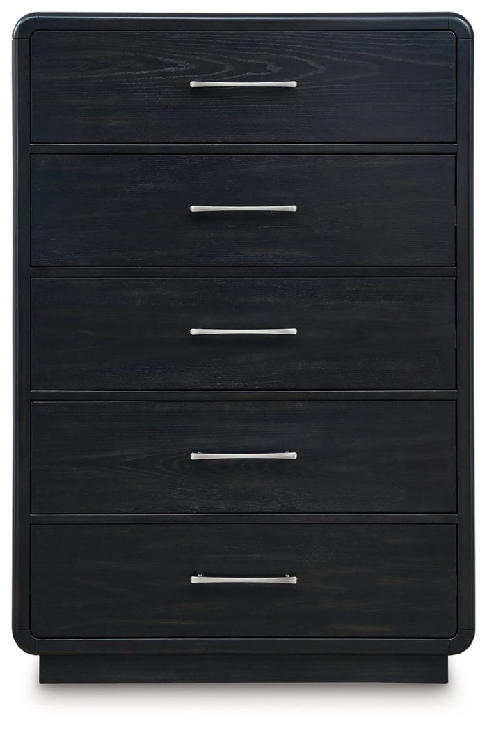 Rowanbeck - Black - Five Drawer Chest - Image 2