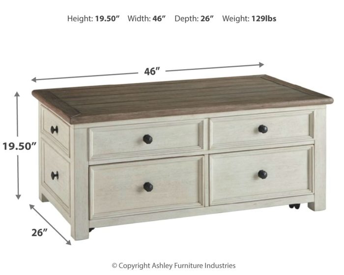 Bolanburg - White / Brown / Beige - Lift Top Cocktail Table - Image 3