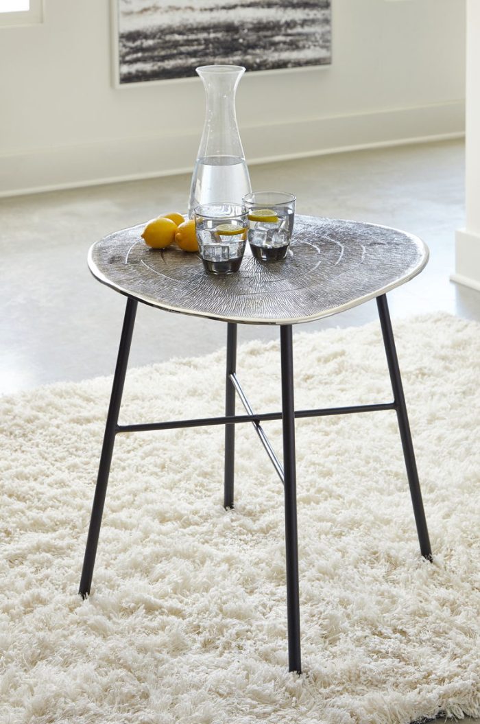 Laverford - Chrome / Black - Round End Table - Image 3