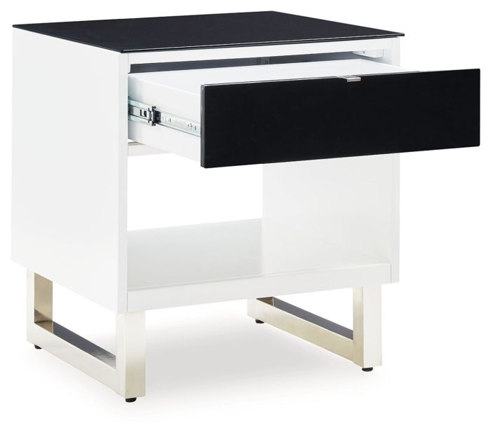 Gardoni - White / Black - Rectangular End Table - Image 2