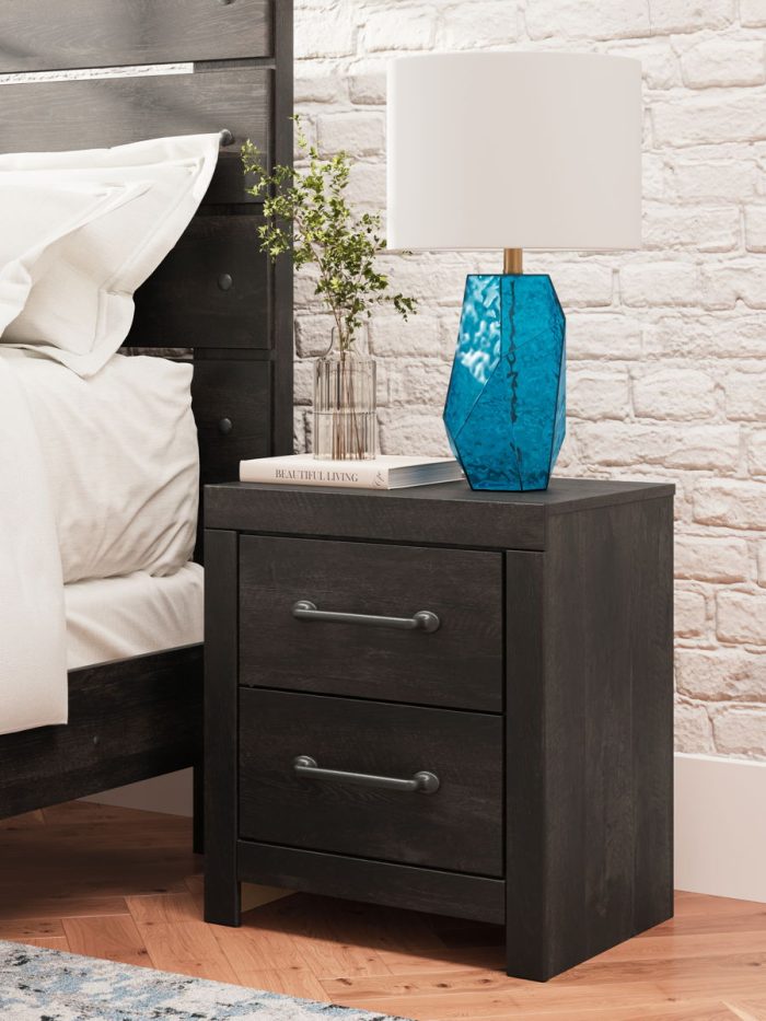 Hollivern - Dark Gray - Two Drawer Night Stand - Image 2