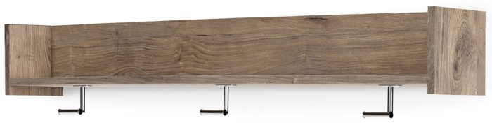 Oliah - Natural - Wall Mounted Coat Rack w/Shelf - Image 4
