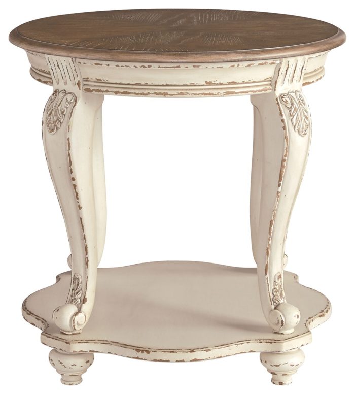 Realyn - White / Brown - Round End Table - Image 3
