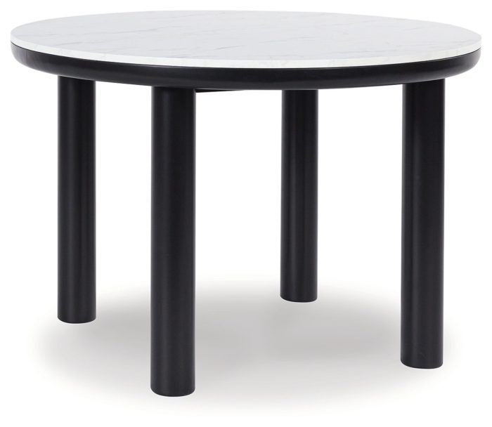 Xandrum - White / Black - 5 Pc. - Round Dining Room Table, 4 Side Chairs - Image 4