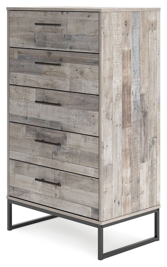 Neilsville - Whitewash - Five Drawer Chest - Image 4