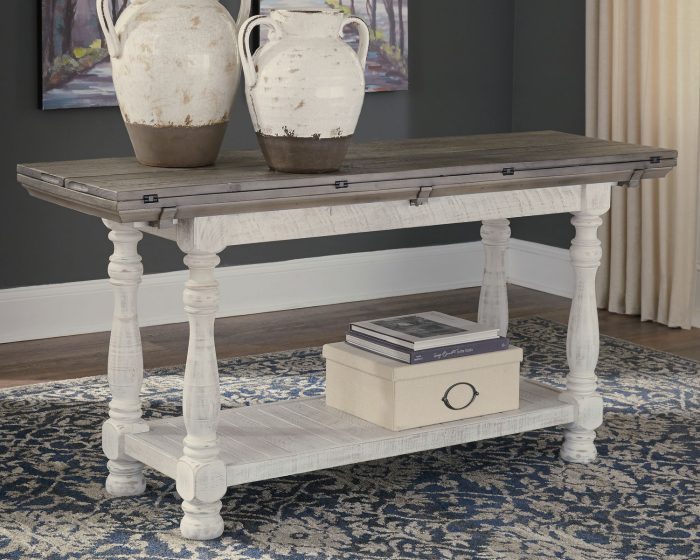 Havalance - Gray / White - Flip Top Sofa Table - Image 3