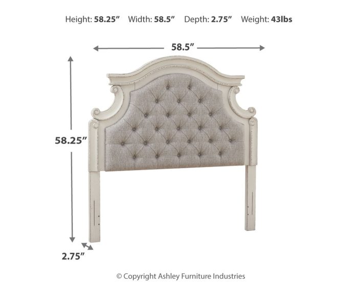 Realyn - Chipped White - Full UPH Panel Headboard - Image 3