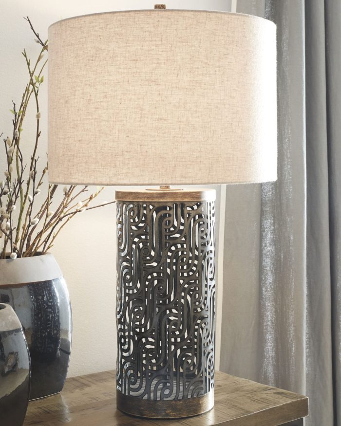 Dayo - Gray / Gold Finish - Metal Table Lamp - Image 3