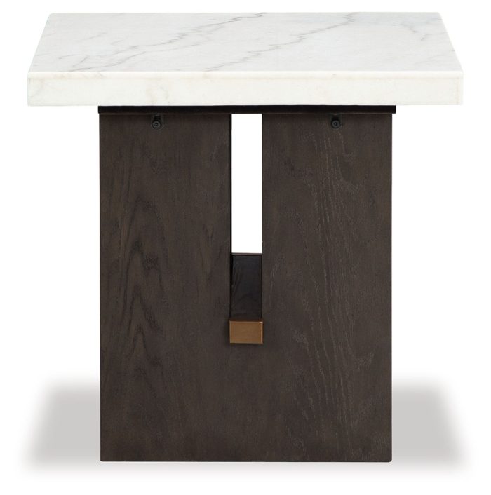 Burkhaus - White / Dark Brown - Rectangular End Table - Image 3