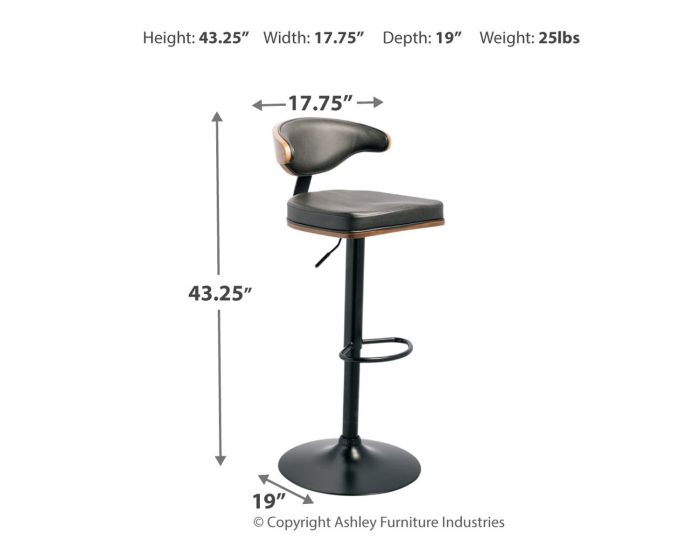 Bellatier - Brown / Black - Tall UPH Swivel Barstool - Image 2