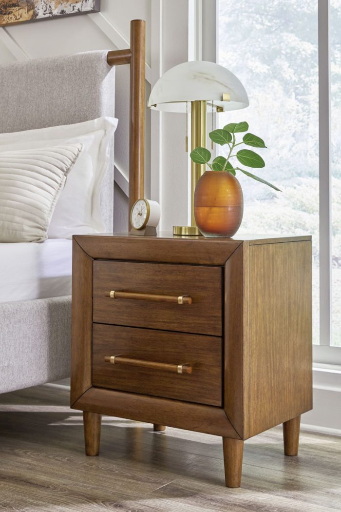 Lyncott - Brown - Two Drawer Night Stand - Image 4