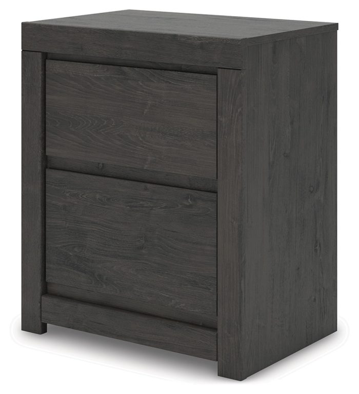 Fraluna - Charcoal - Two Drawer Night Stand - Image 4